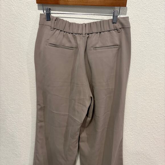 Quince Stretch Crepe Pleated Wide Leg Pants Beige Women's 8 Pockets High Rise - Picture 5 of 9